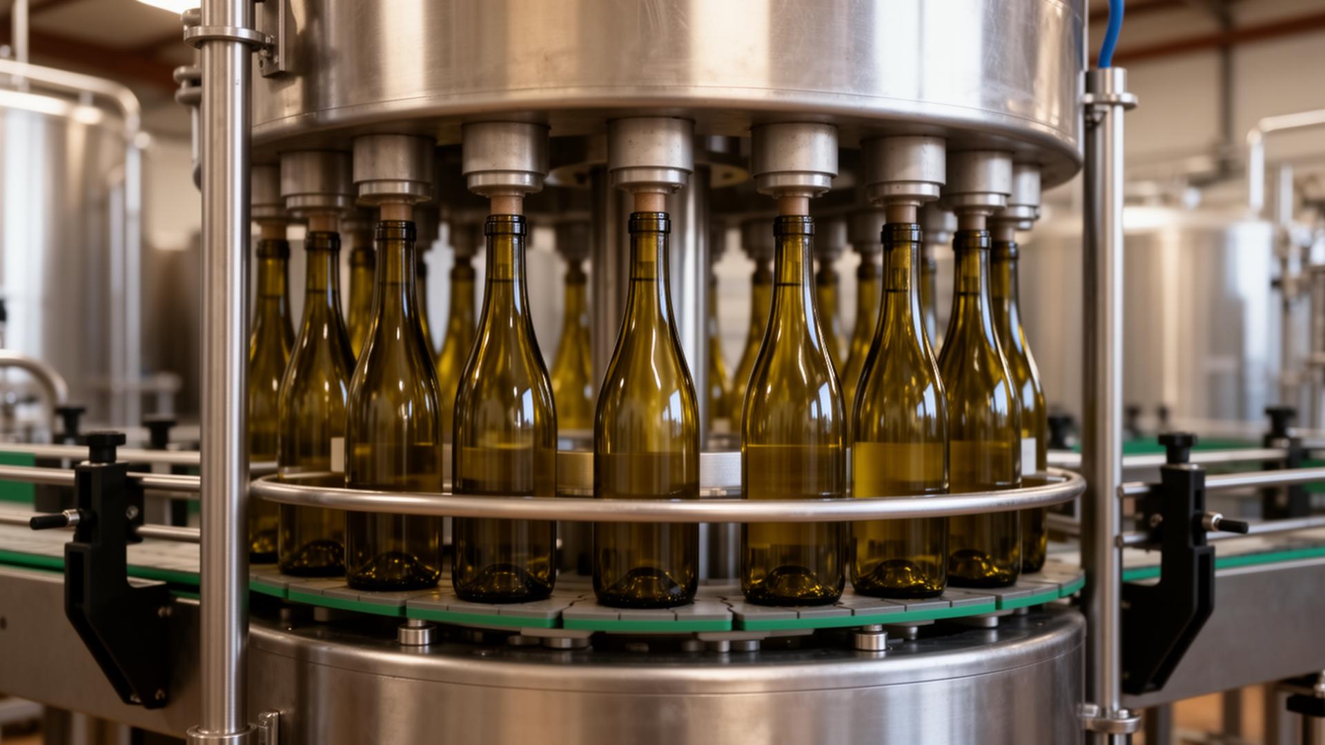 Riempitrice rotativa per bottiglie di vino